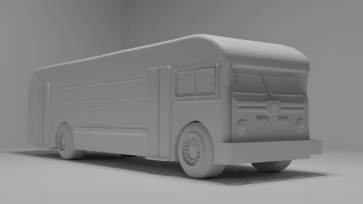 Old Transport Bus 3D model