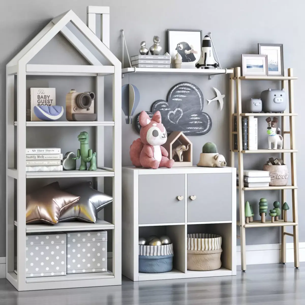 Childrens furniture with toys 3D model