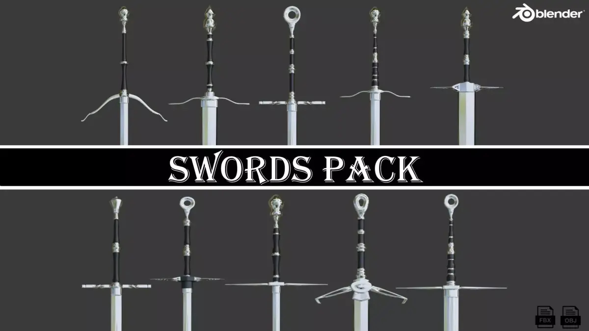 Swords Pack 10 Models Low-poly 3D model
