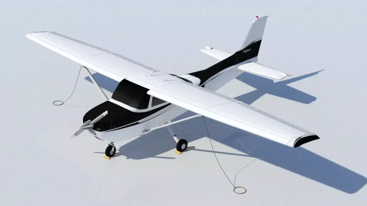 Cessna Skyhawk C172 Static Low Poly   Low-poly 3D model