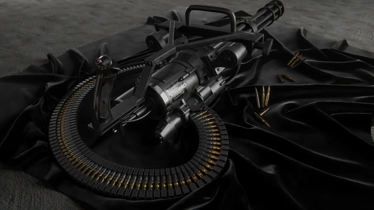 M134 Minigun Low-poly 3D model