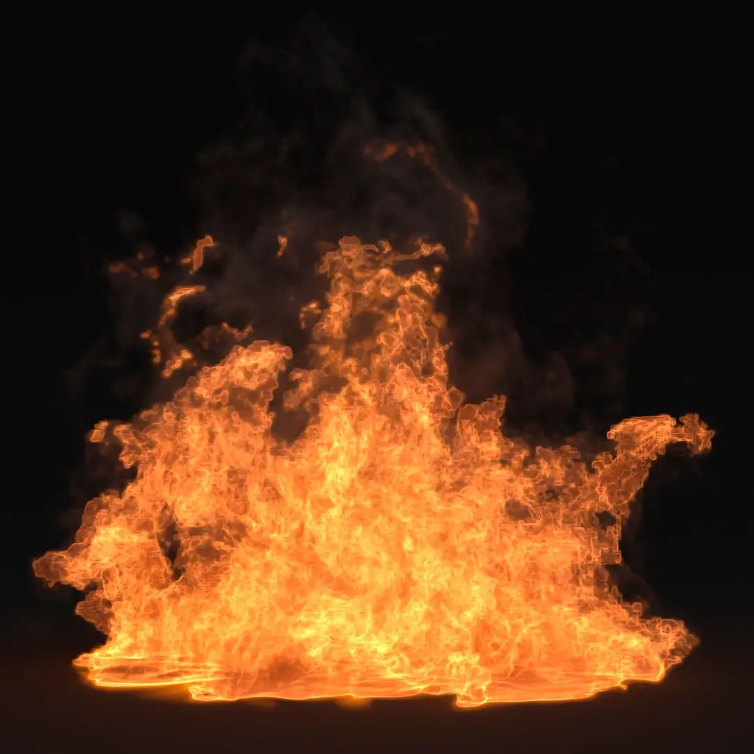 Intense Bonfire Flame VDB Animated for Blender 3D model