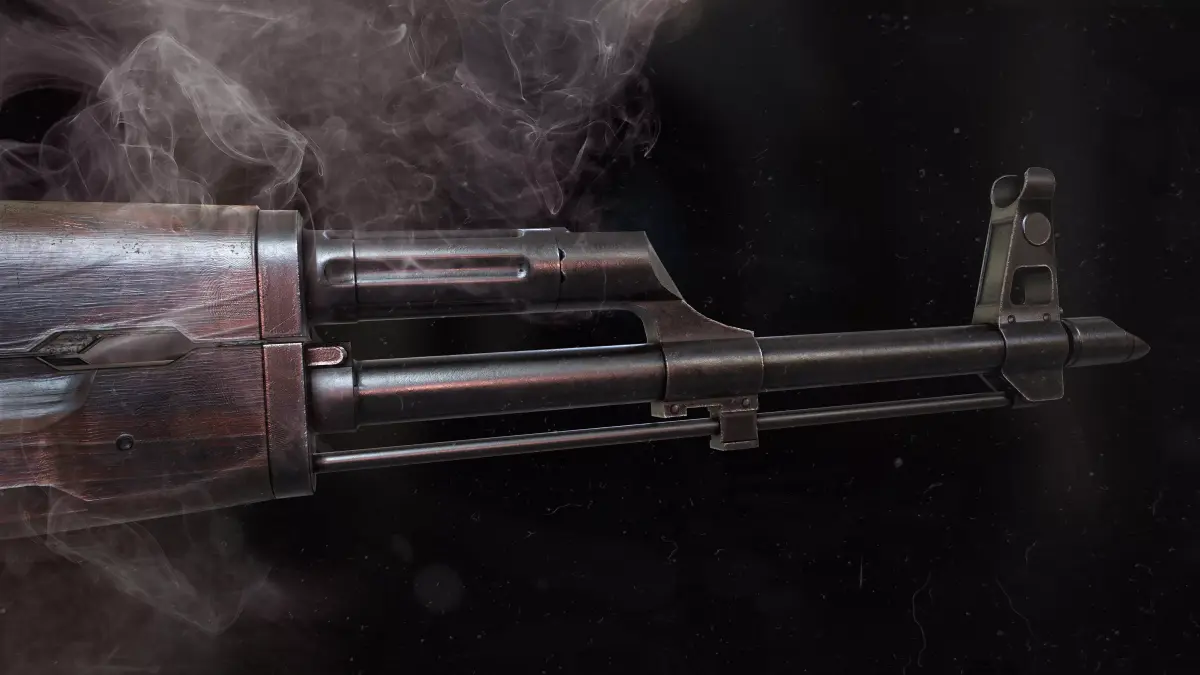 AK-47 rifle Low-poly 3D model 3
