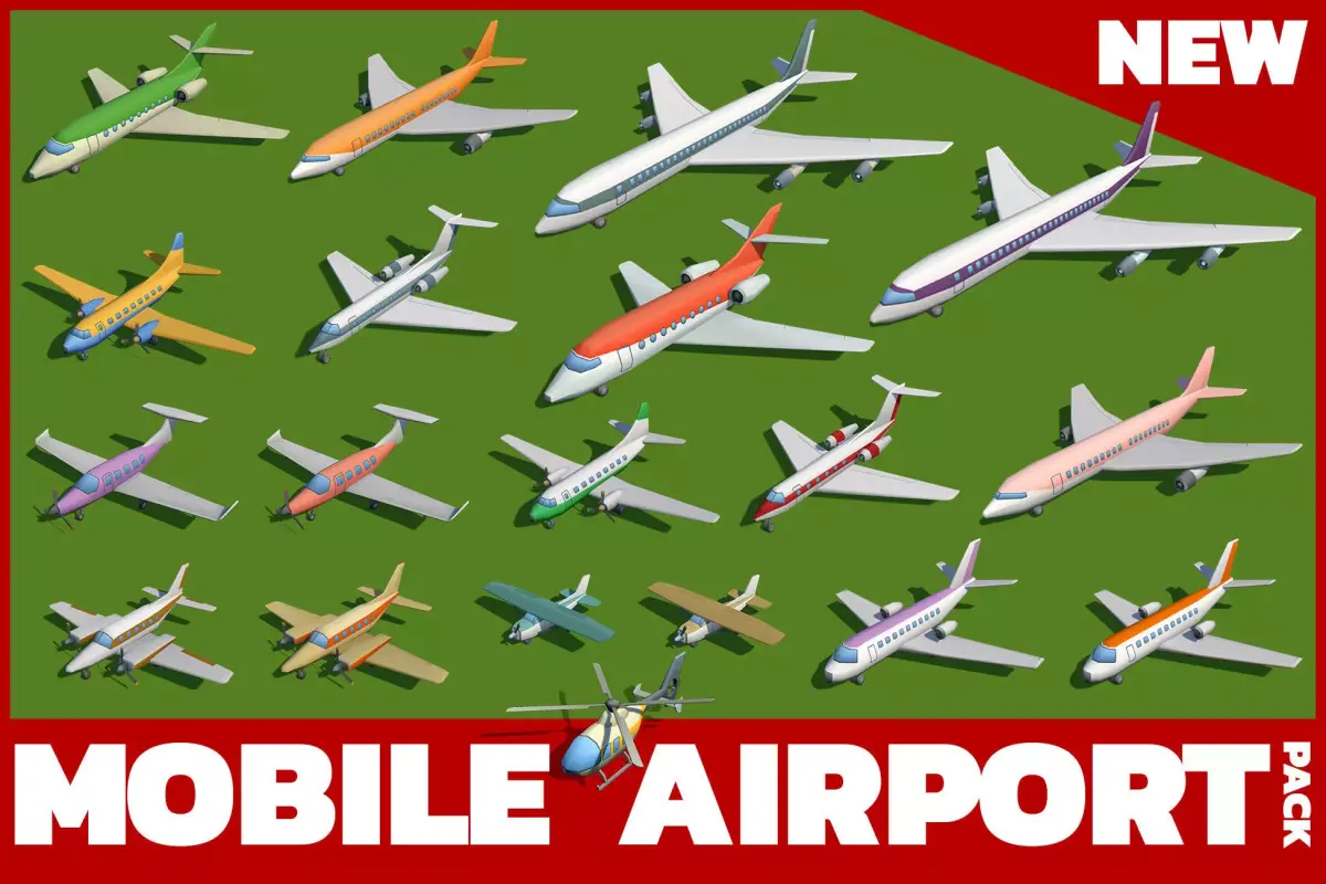 Mobile Airport Low-poly 3D model