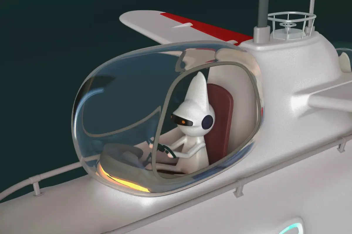Fantasy flying submarine for rabbits 3D model