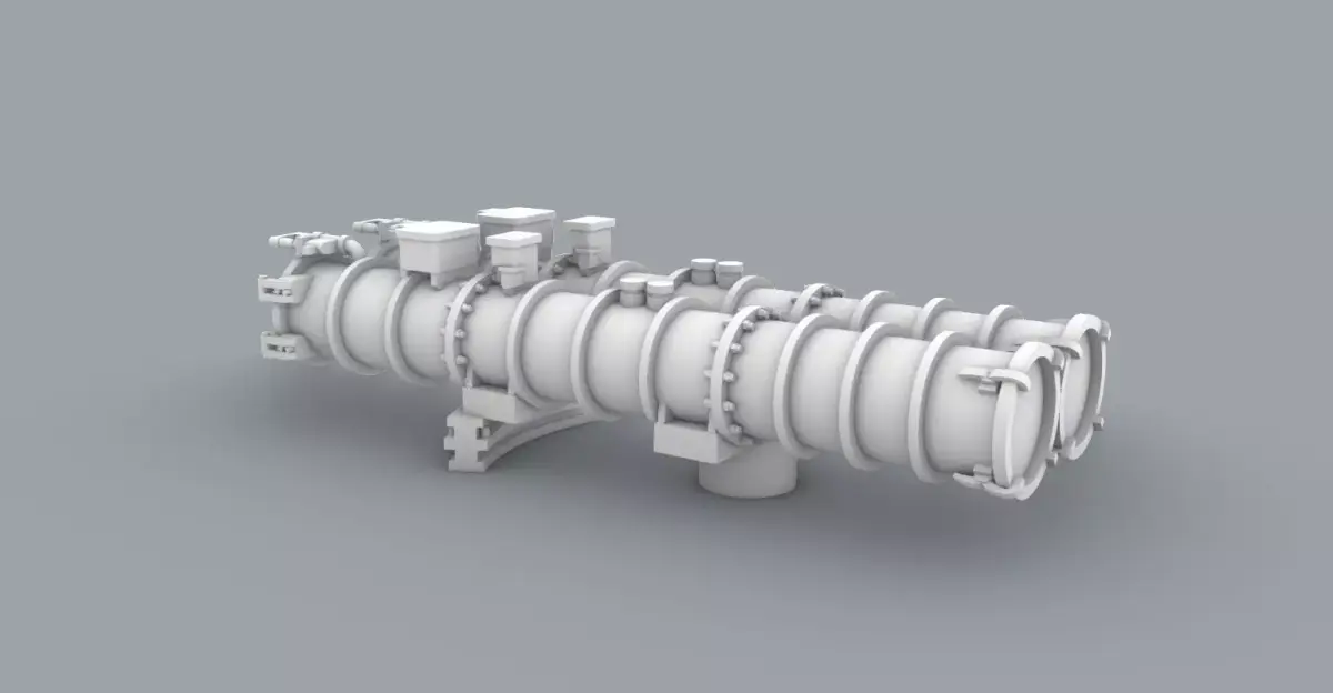 Type 53 Torpedo Tubes Low-poly 3D model