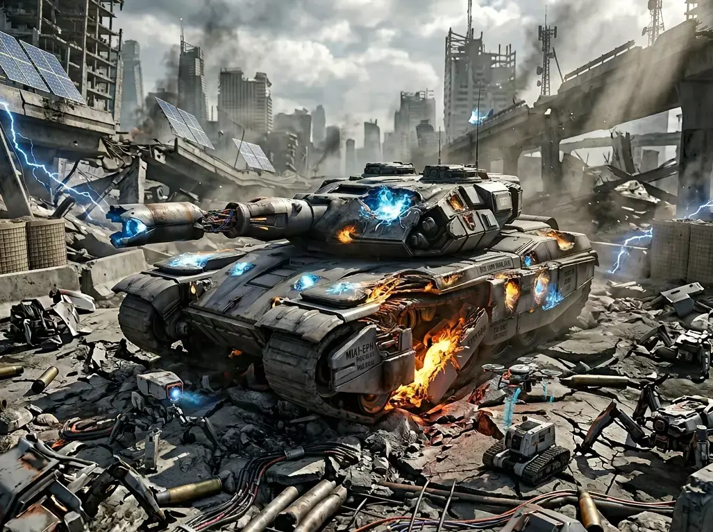 Heavy Sci-Fi Tank - Destroyed Wreck Game Ready PBR Low-poly 3D model