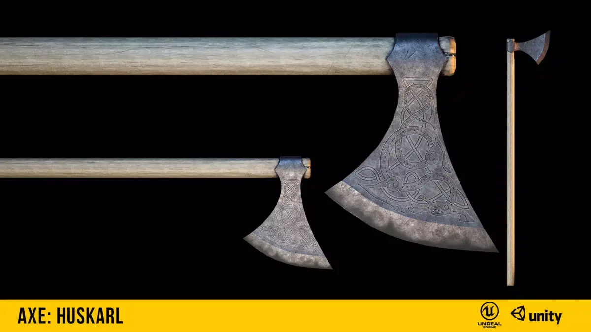 Huskarl Axe Low-poly 3D model