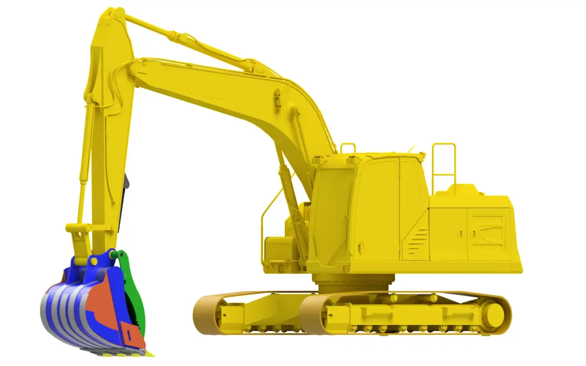 Excavator Hydraulic Thumb Grapple Bucket 3D model