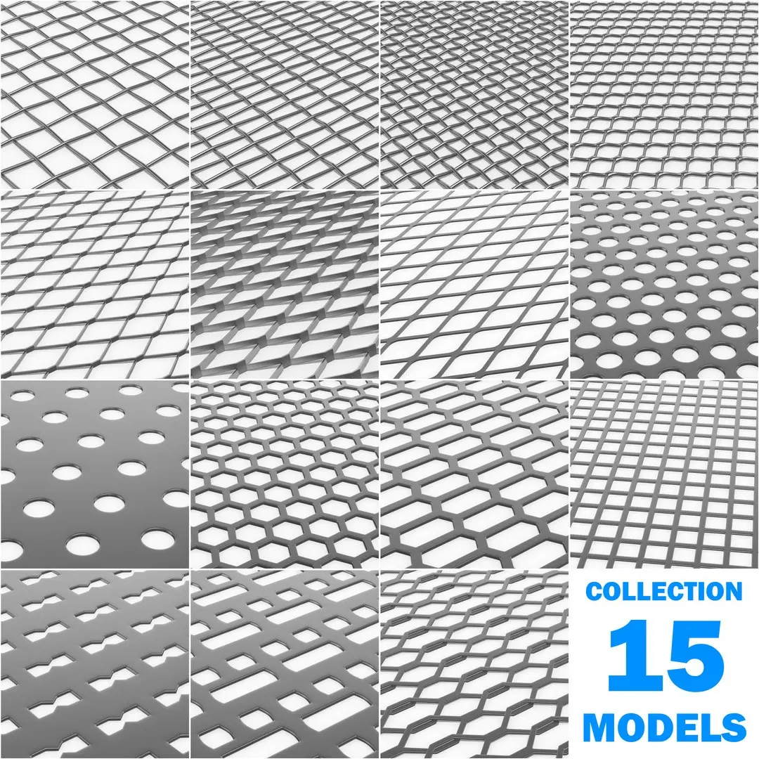 Metal lattice collection 3D model