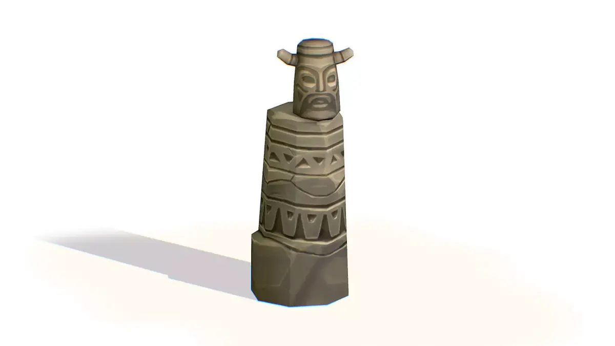 Handpaint Cartoon Stone Memorial Totem Symbol Low-poly 3D model shop
