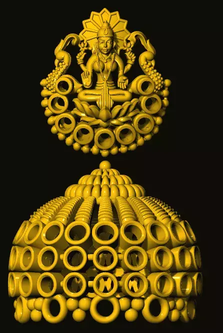 jumka golden statue of lord ganesha 3D print model purchase
