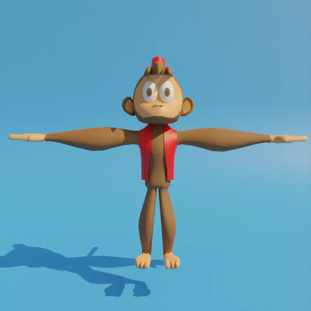 Low Poly Monkey cartoon Free 3D model