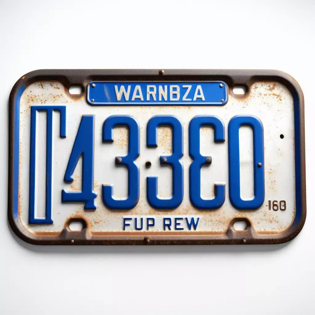 Vintage Rusty Metal License Plate 3D model