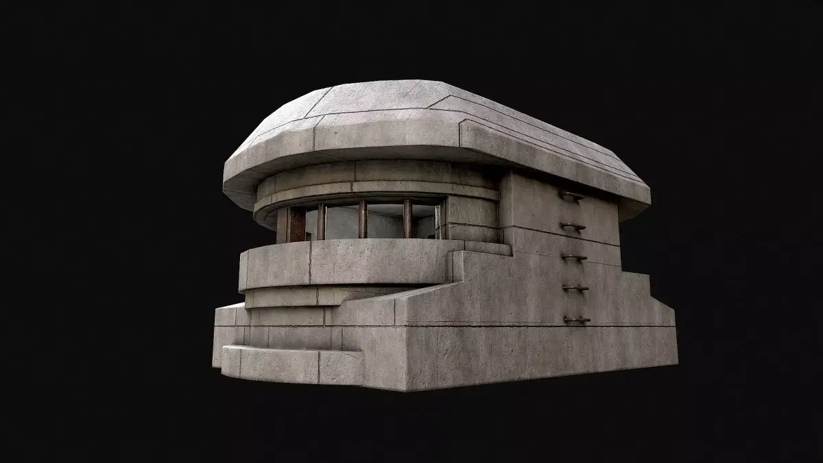 Military Concrete Bunker Base 8 Low-poly 3D model