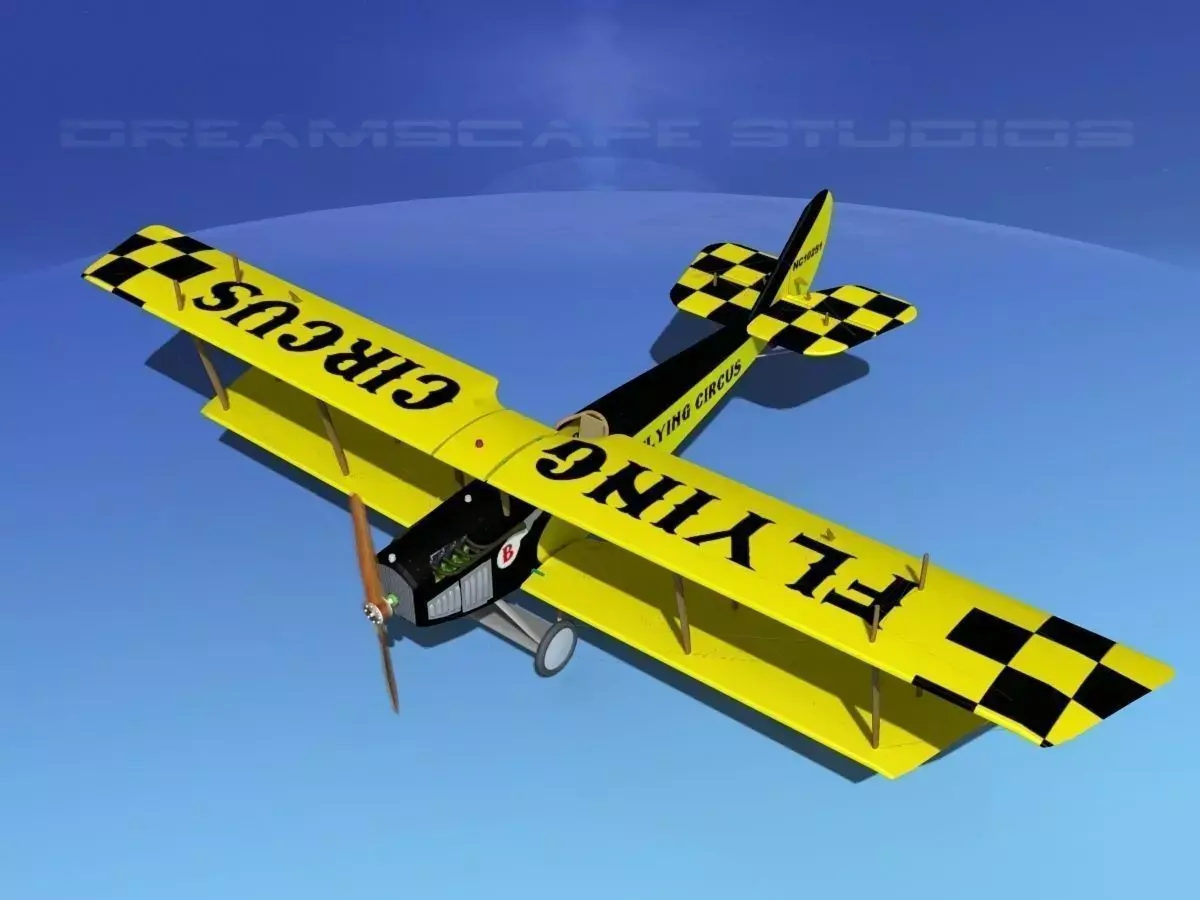 Curtiss JN-2 Jenny V06 Flying Circus 3D model