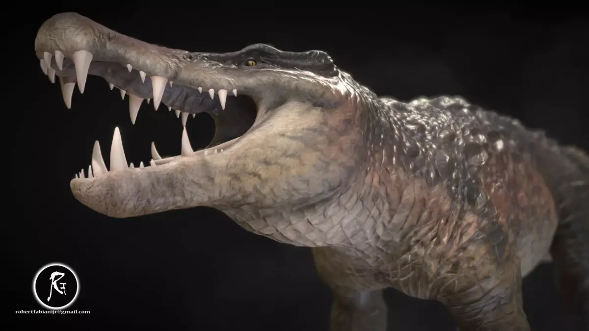 Kaprosuchus Low-poly 3D model