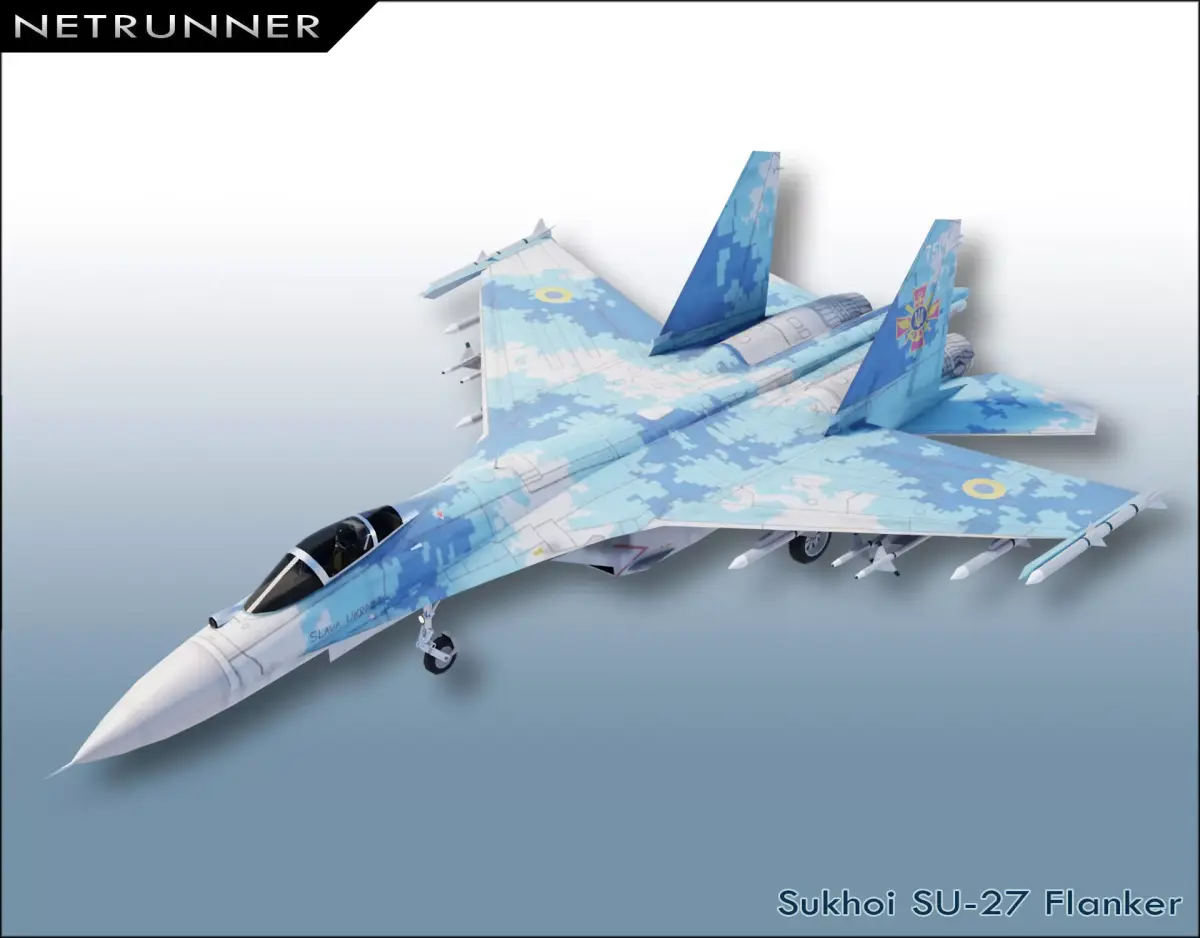 Sukhoi Su-27 Flanker Low-poly 3D model by netrunner75