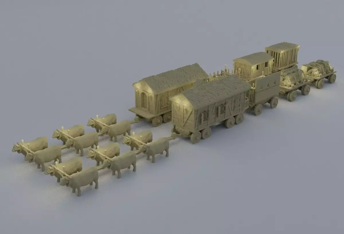Convoy of Settlers Tabletop Terrain 28 mm 3D print model purchase
