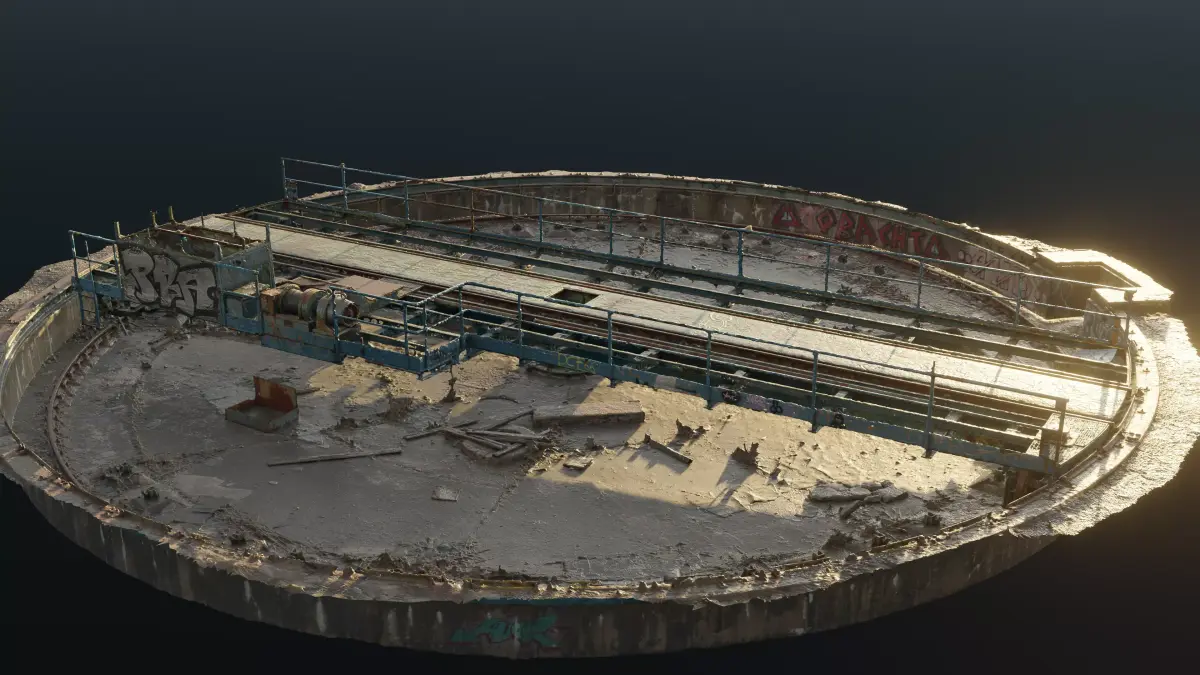 Abandoned railway turntable 3D model