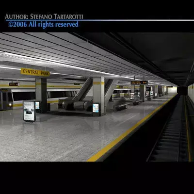 Subway collection train on tracks 3D model