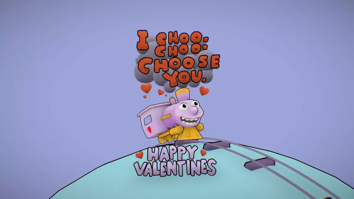 I choo choo choose you - Valentine s Day card - Simpsons Low-poly 3D model