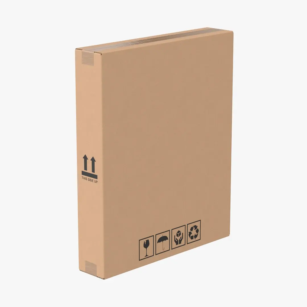 Cardboard Box 50x10x60 Closed 3D model