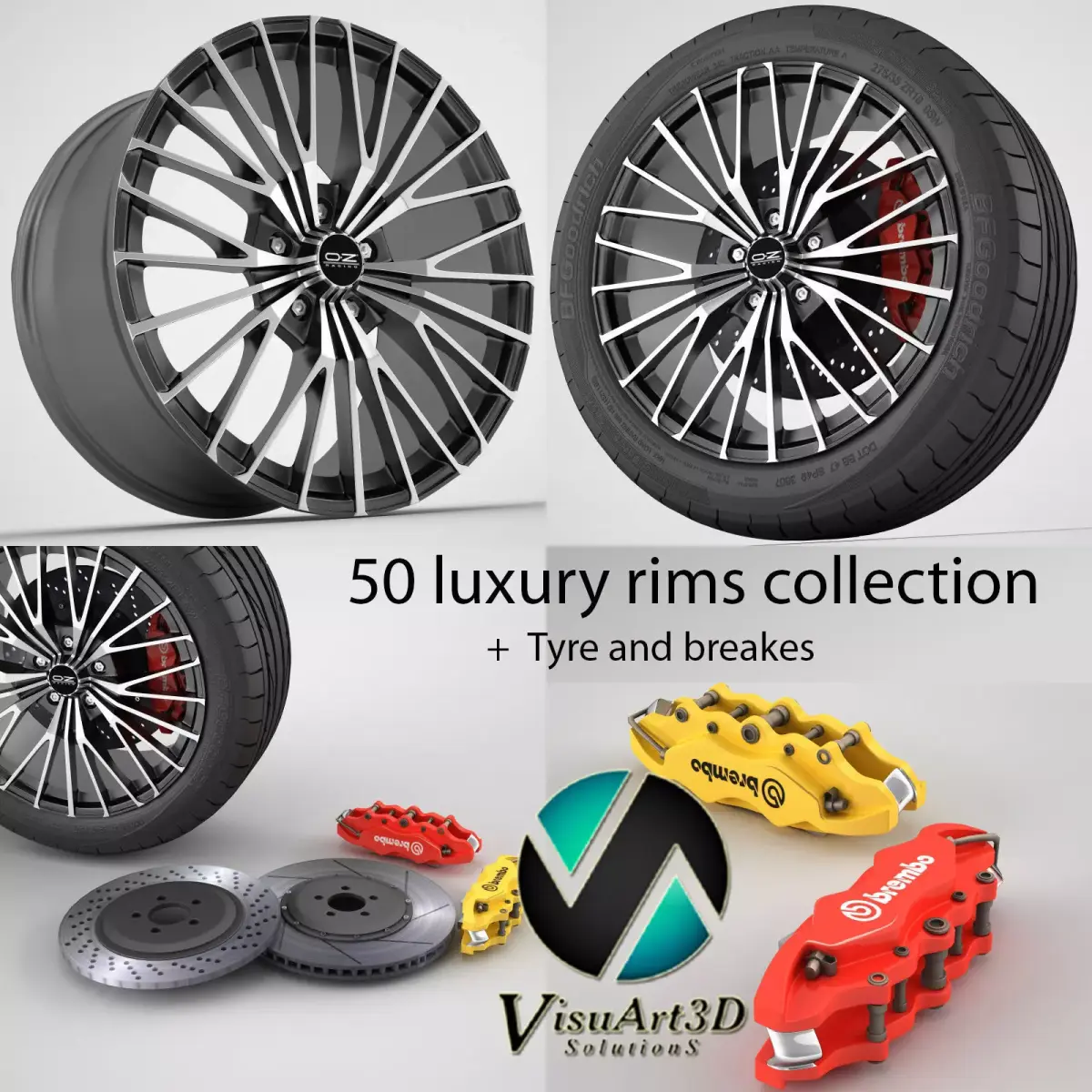 50 rims mega pack 3D model
