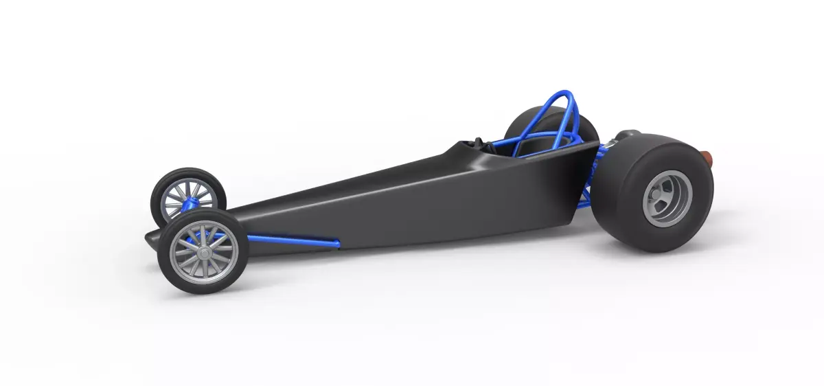 Dragster with twin Turbonique drag axle Scale 1 to 25 3D print model