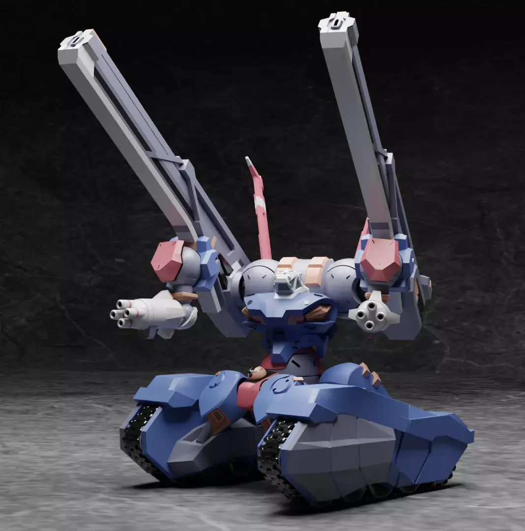 Gundam GQuuuuuuX Guntank 144 Scale Fully Articulated 3D print model