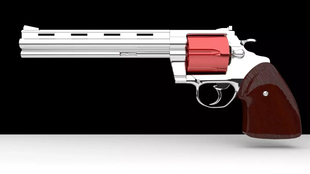 High Power Revolver Low-poly 3D model
