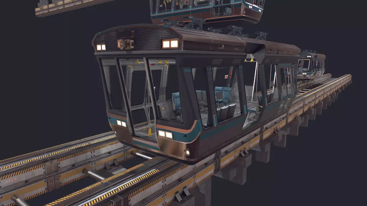 Monorail Low-poly 3D model