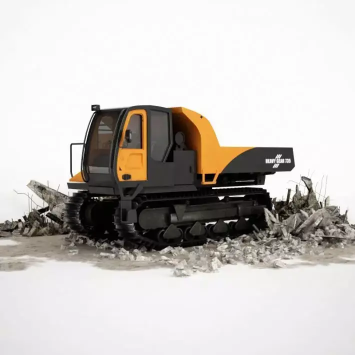 Orange Dump Truck 3D model