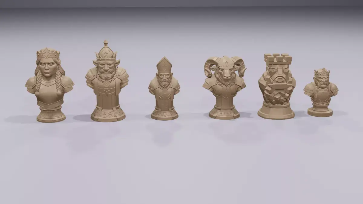 Dwarfs chess set 3D print model