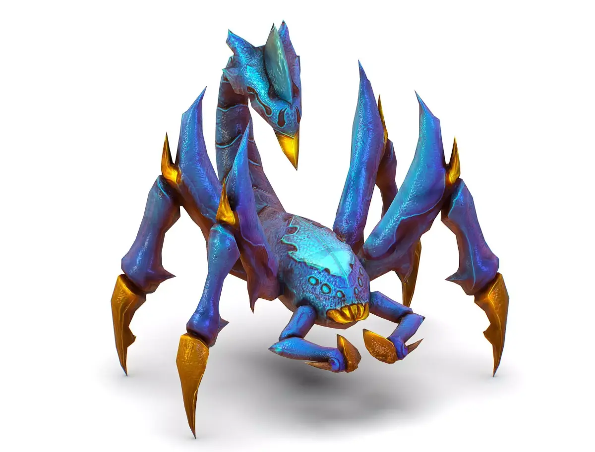 Low Poly Monster Blue Scorpio Creature Low-poly 3D model