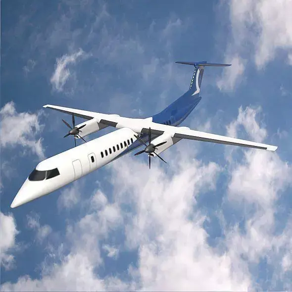 Bombardier q400 airplane Low-poly 3D model
