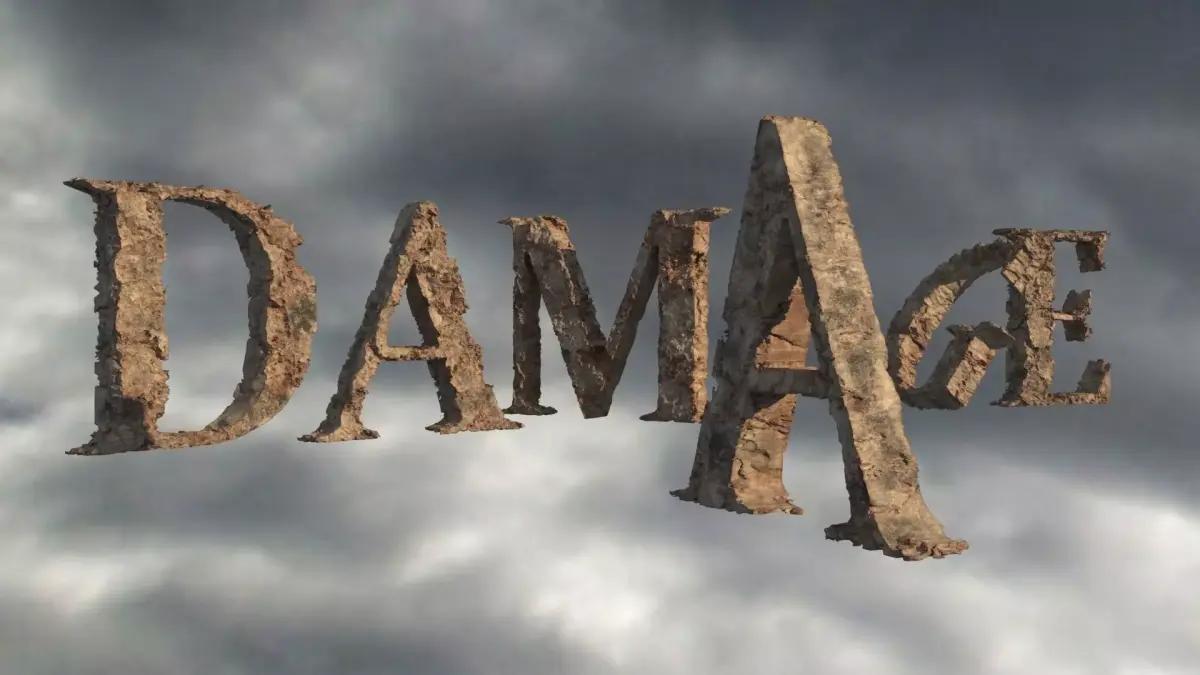 DAMAGE Font FREE SAMPLE Free 3D model