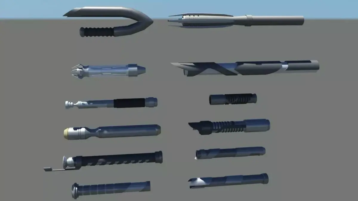 Lightsaber Collection rocket launcher Low-poly 3D model
