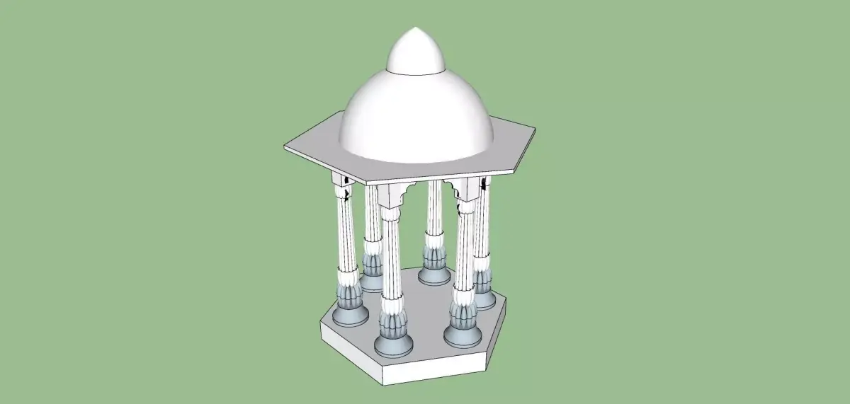 indian chatri  Low-poly 3D model