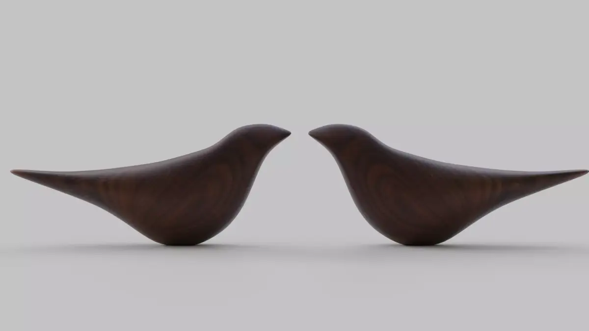 Wooden Bird Showpieces Free 3D model