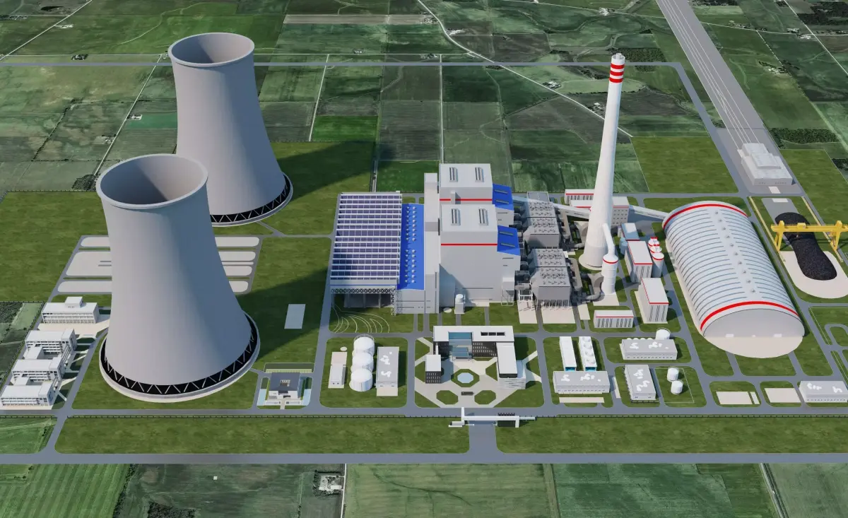 Thermal power plant - nuclear power plant - chemical plant 3D model by Todd223