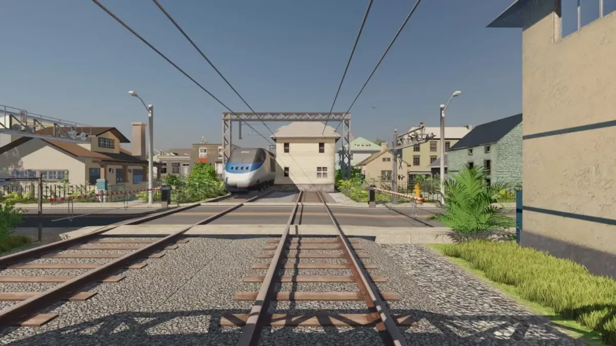 Urban Train Station Scene 3D model