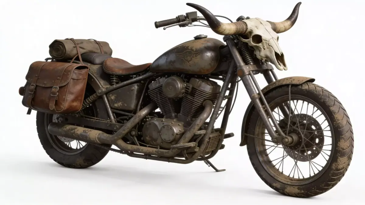 Longhorn Desert Nomad Motorcycle Low-poly 3D model