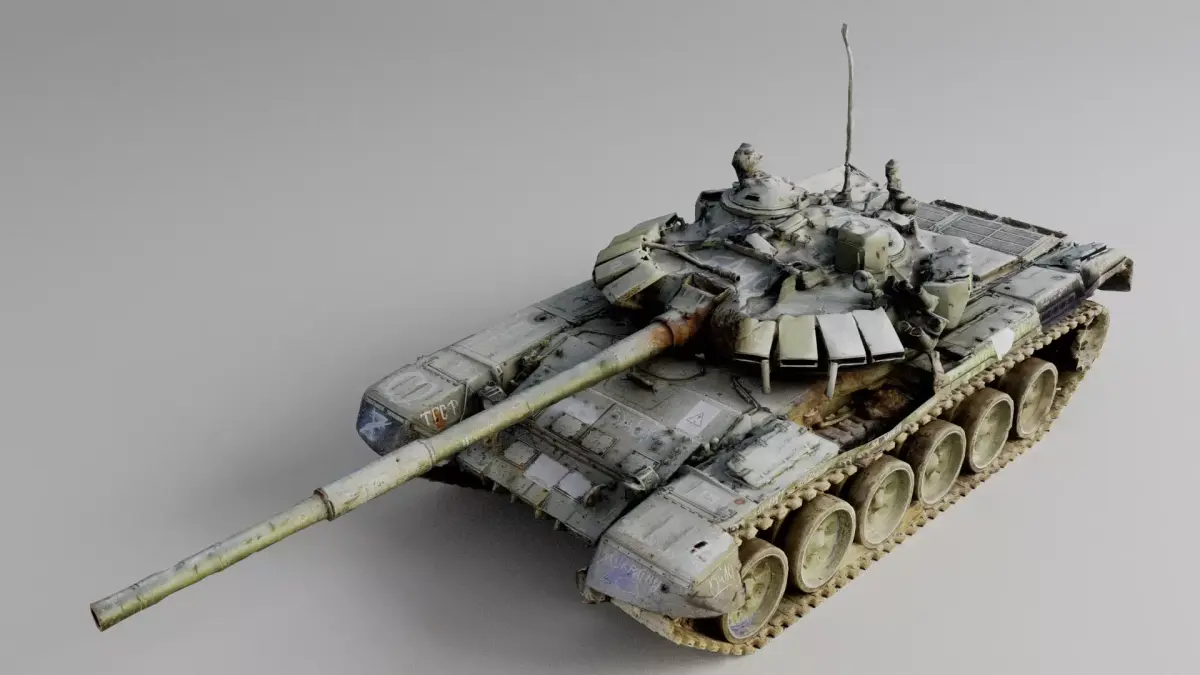 Russian T-72B3 tank destroyed by Ukrainian army  3D model