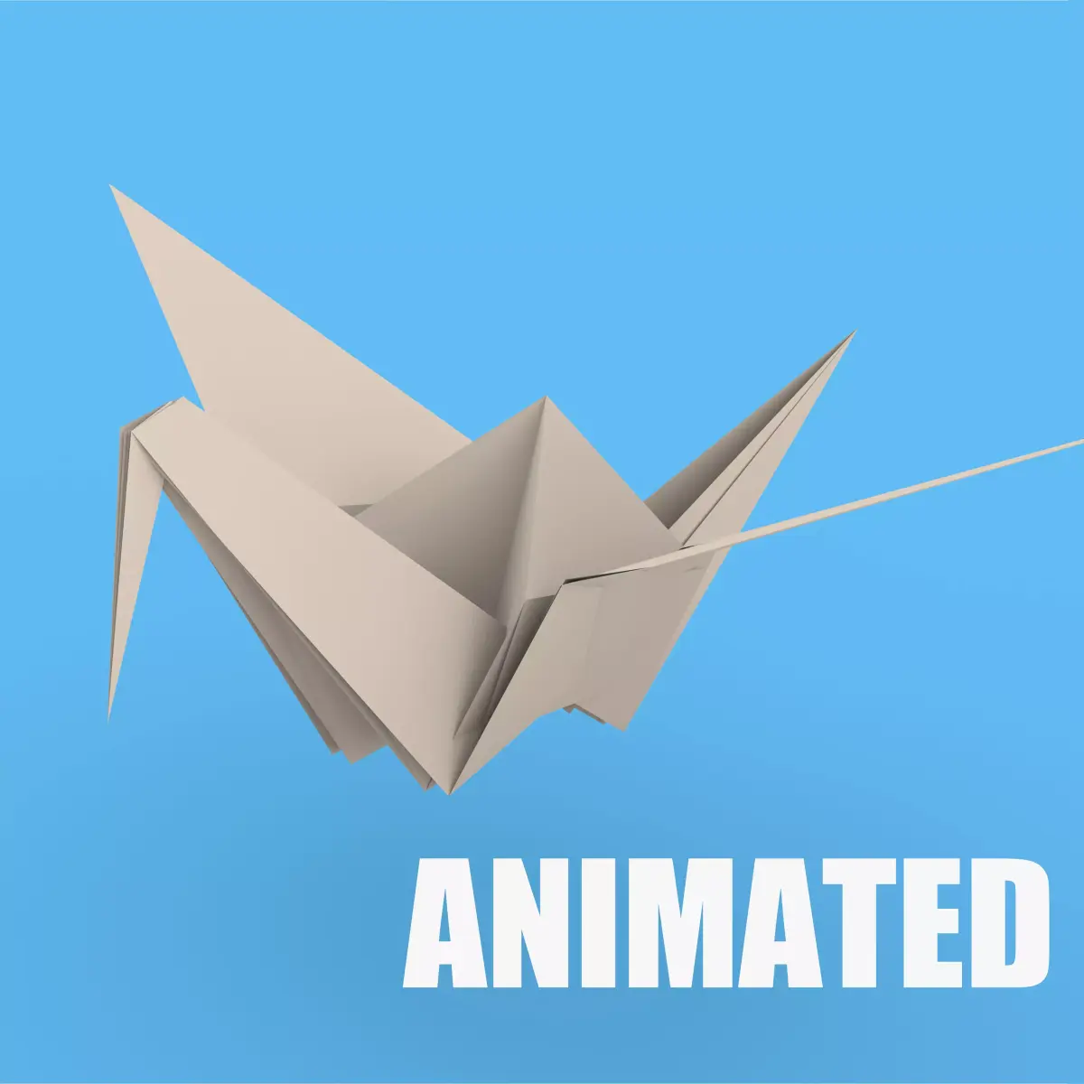 Origami Paper Crane Animated 3D model