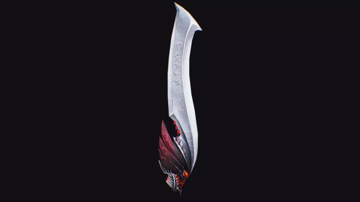 Sword Magical Cutting Fantasy Melee Dagger Iron Blade Saber Low-poly 3D model 2
