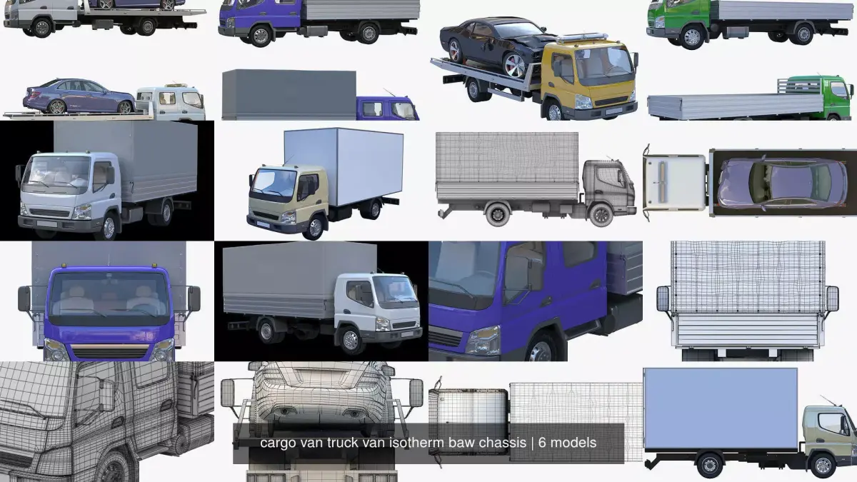 cargo van truck van isotherm baw chassis 3D Model Pack