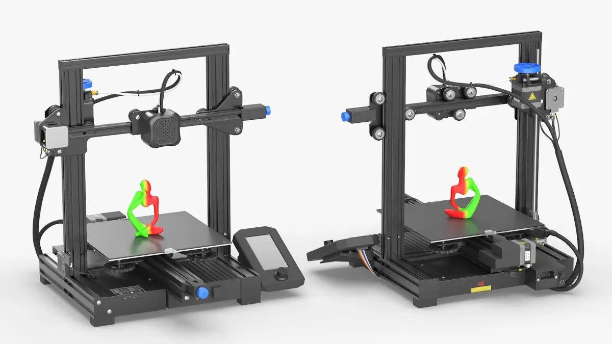 Desktop 3D Printer with Printed Figurine Black 3D model
