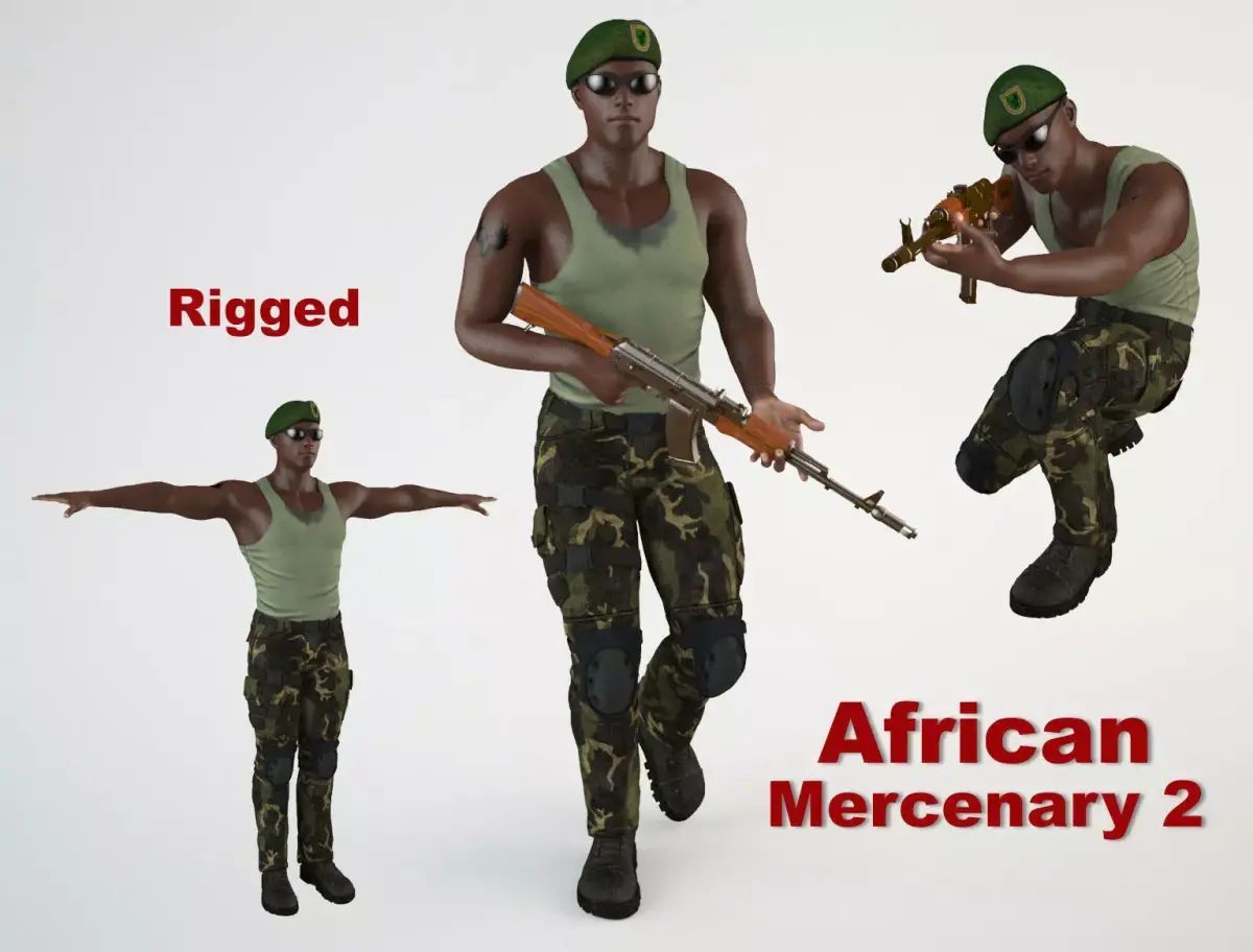African Mercenary 2 3D model