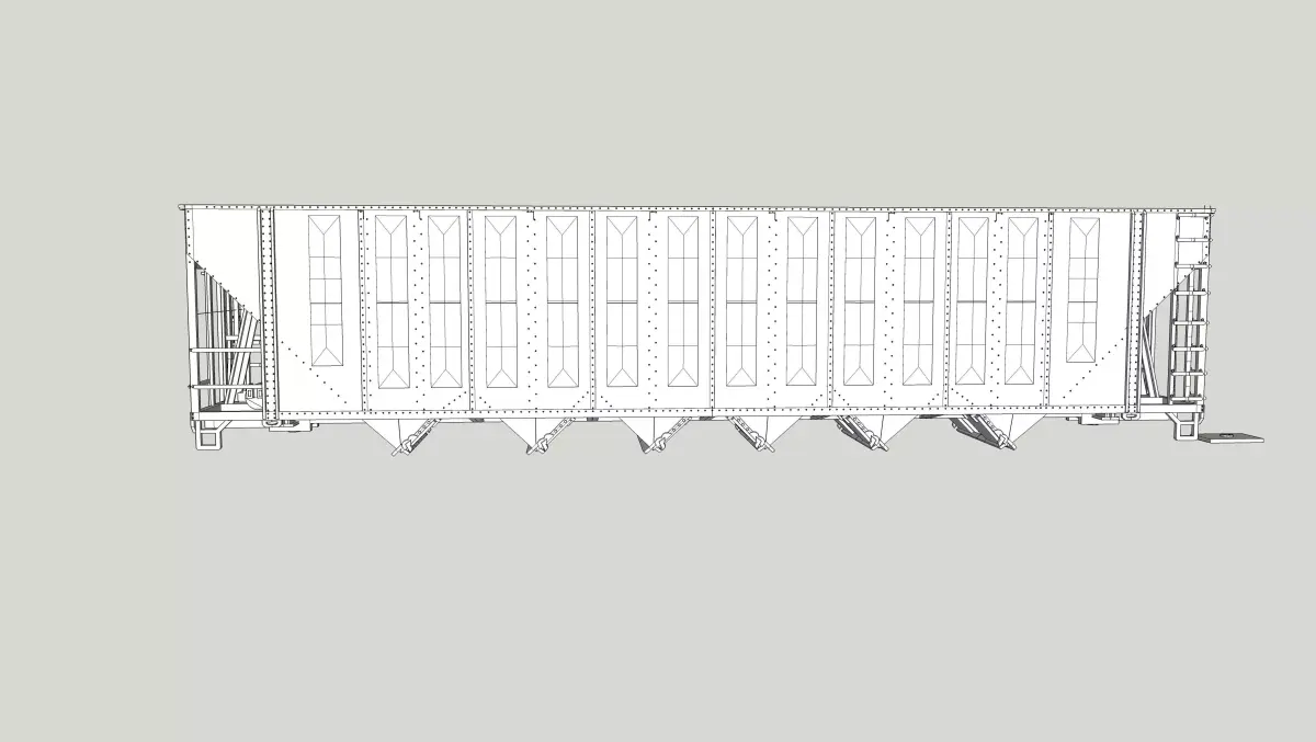 57ft Woodchip Hopper Greenville HO 3D print model
